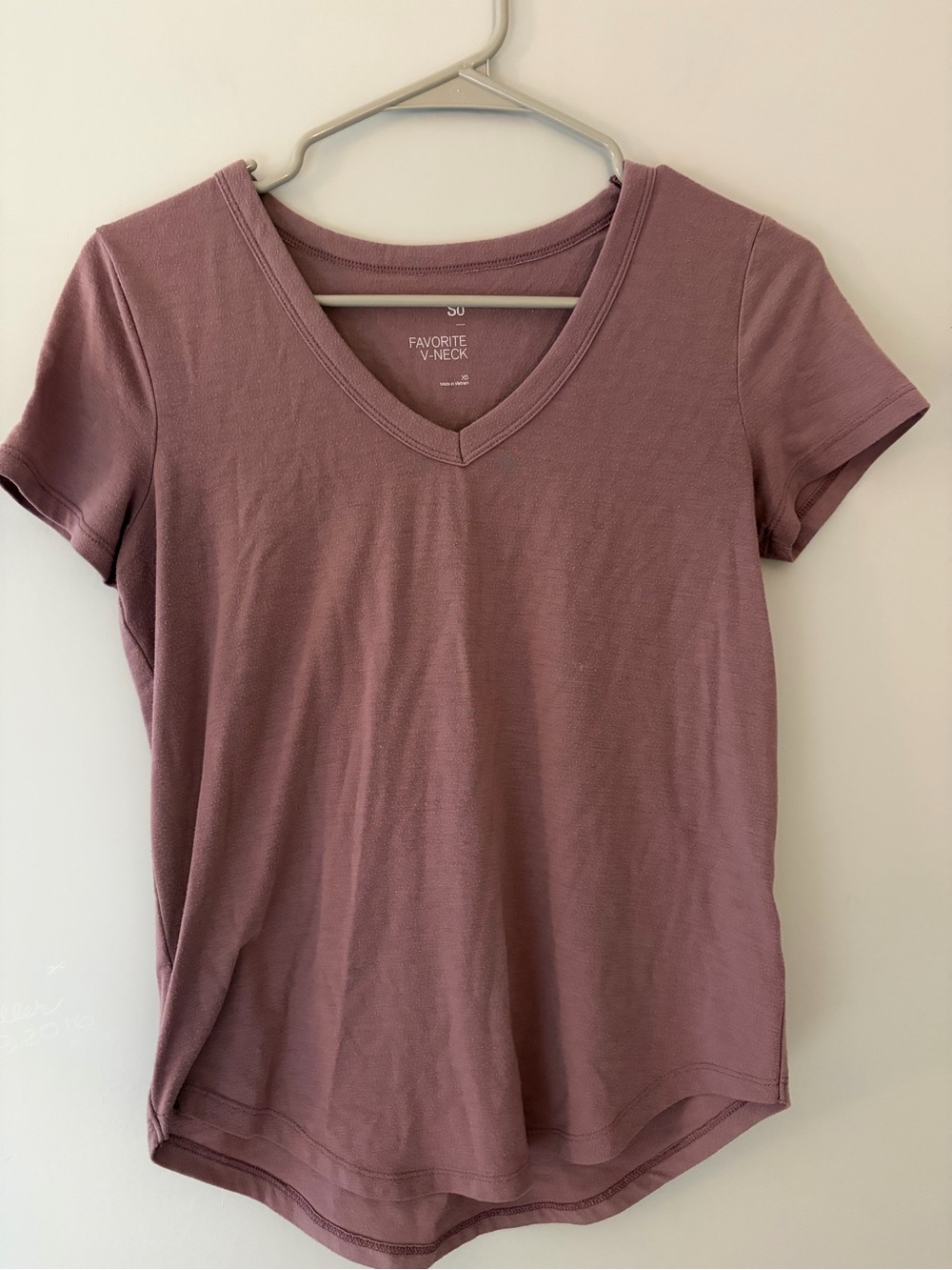 SO Mauve V-Neck Short Sleeve Tee